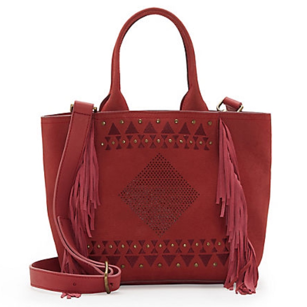 Lucky Brand Red Crossbody Bag with Fringe